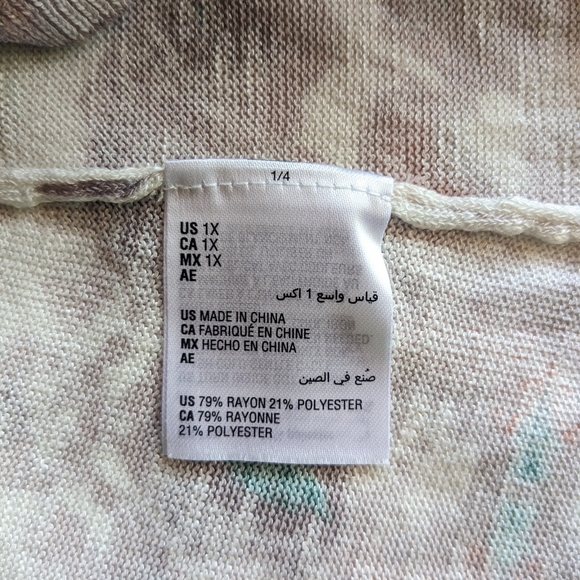 I.N.C Lightweight Sweater in Pink and Green 1X - Picture 6 of 9